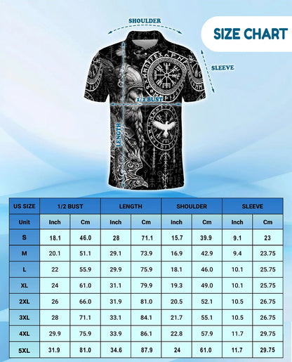 Viking Warrior Polo Shirt for Men, Norse Mythology Style | Azhawaiian