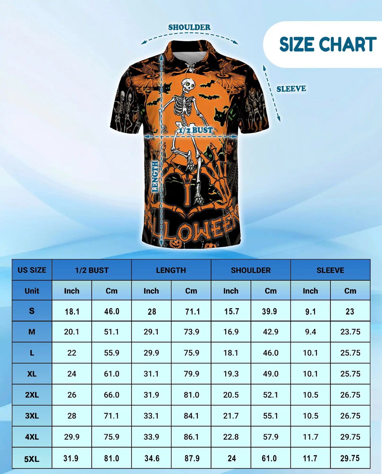 Halloween Skeleton Polo Shirt for Men, Spooky Party Style | Azhawaiian