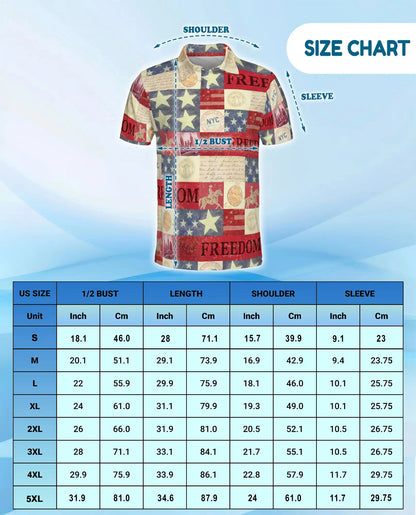 Independence Day Patriotic Polo Shirt for Men | Azhawaiian