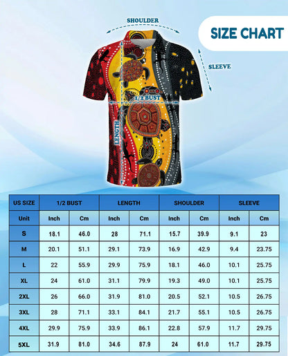 Turtle Dot Art Polo Shirt for Men, Aboriginal Inspired Style | Azhawaiian