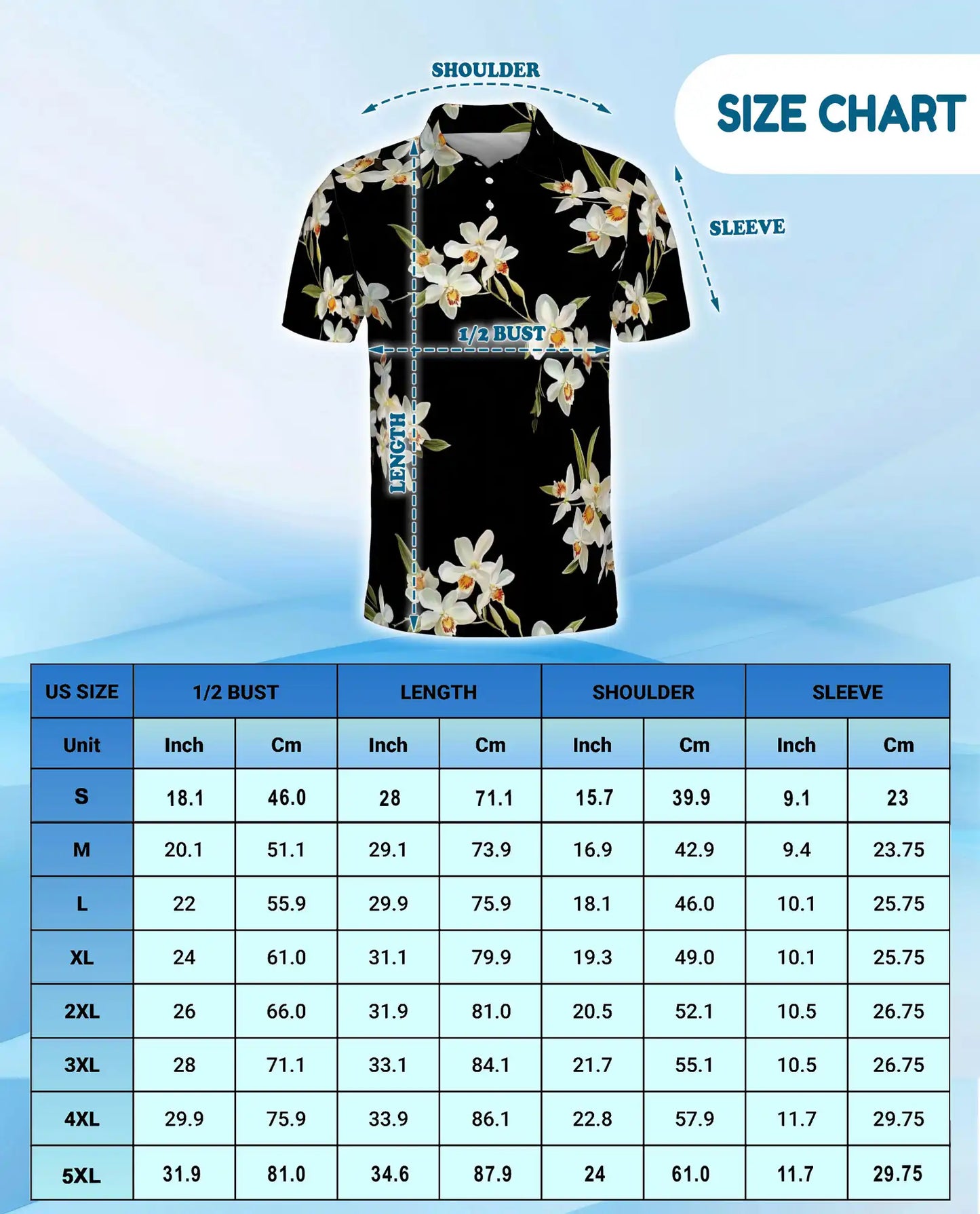 White Orchid Polo Shirt - Elegant Tropical Floral Style | Azhawaiian