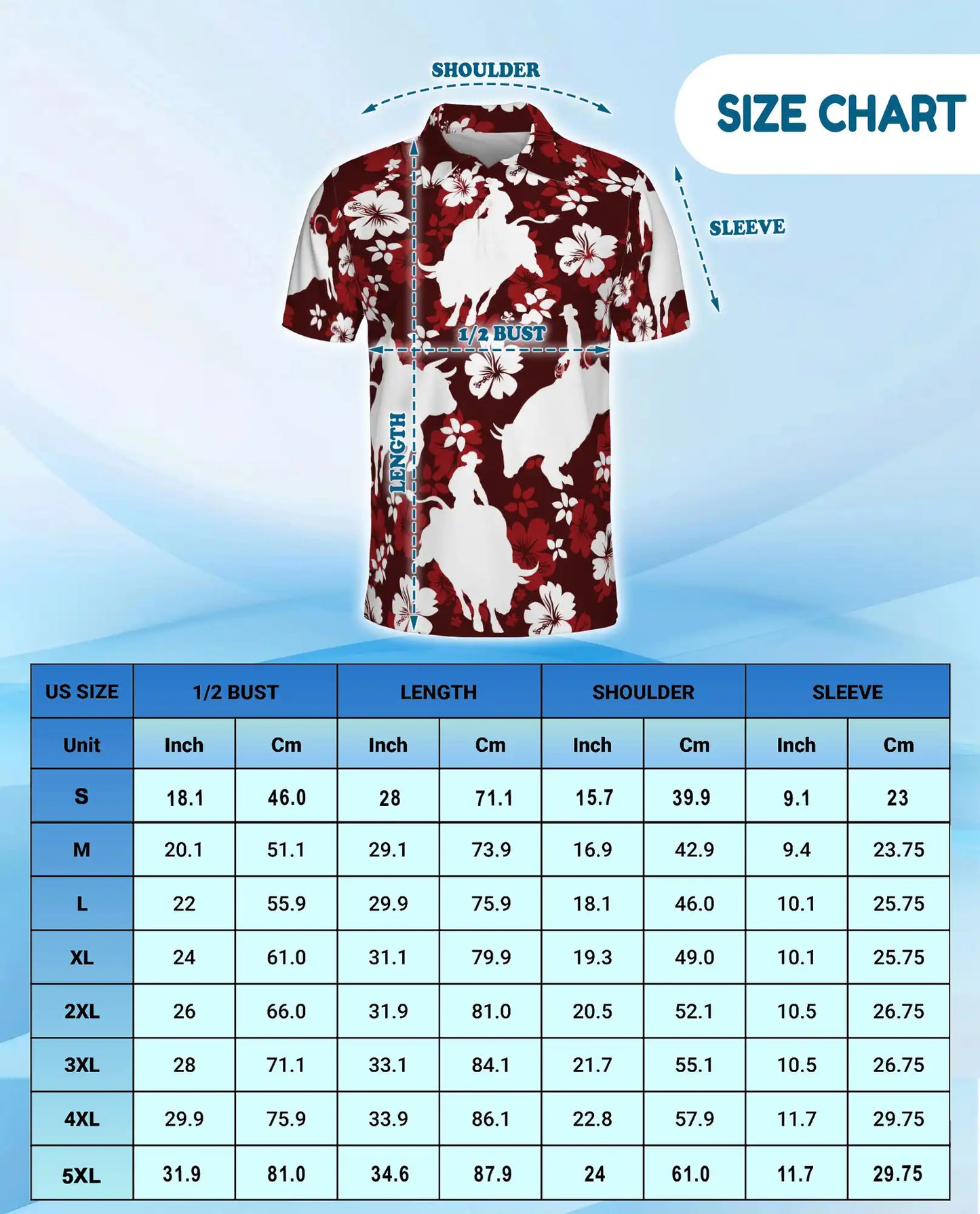 Red Rodeo Cowboy Floral 3D Polo Shirt for Men | Azhawaiian