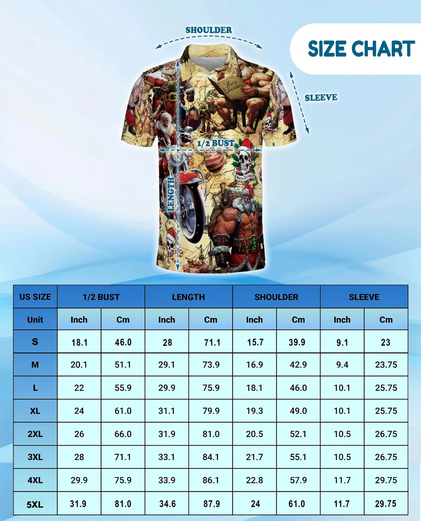 Santa Biker Polo Shirt for Men, Christmas Party Style | Azhawaiian