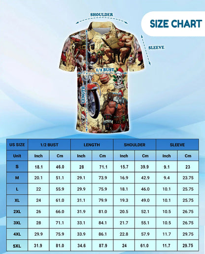 Santa Biker Polo Shirt for Men, Christmas Party Style | Azhawaiian