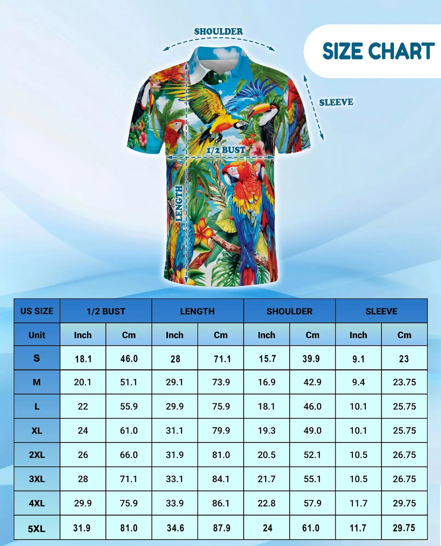 Tropical Parrot Polo Shirt for Men, Jungle Vacation Style | Azhawaiian