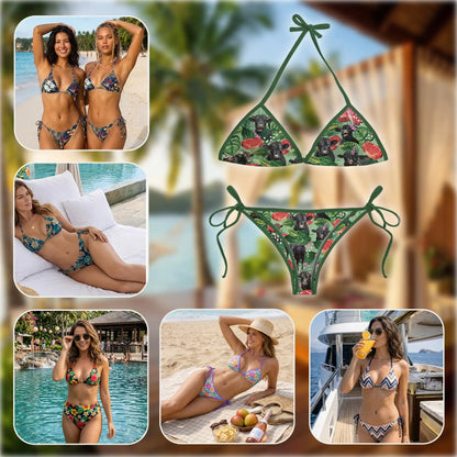 Angus Cattle Bikini Set for Women, Two Piece Swimsuit, Farm Animal Beachwear | Azhawaiian