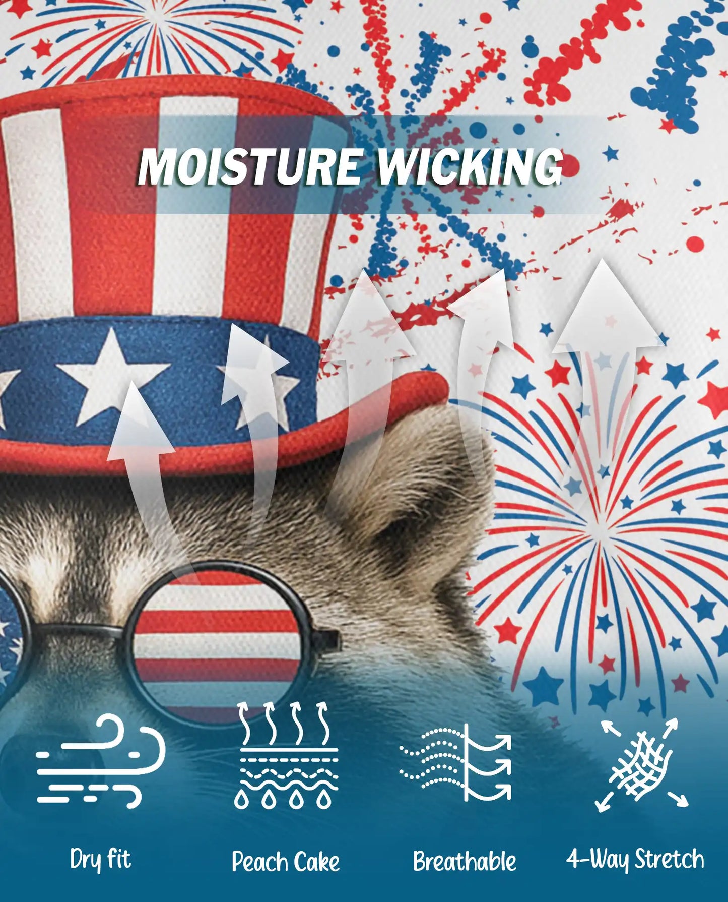 Patriotic Raccoon Polo Shirt for Men, USA Holiday Style | Azhawaiian