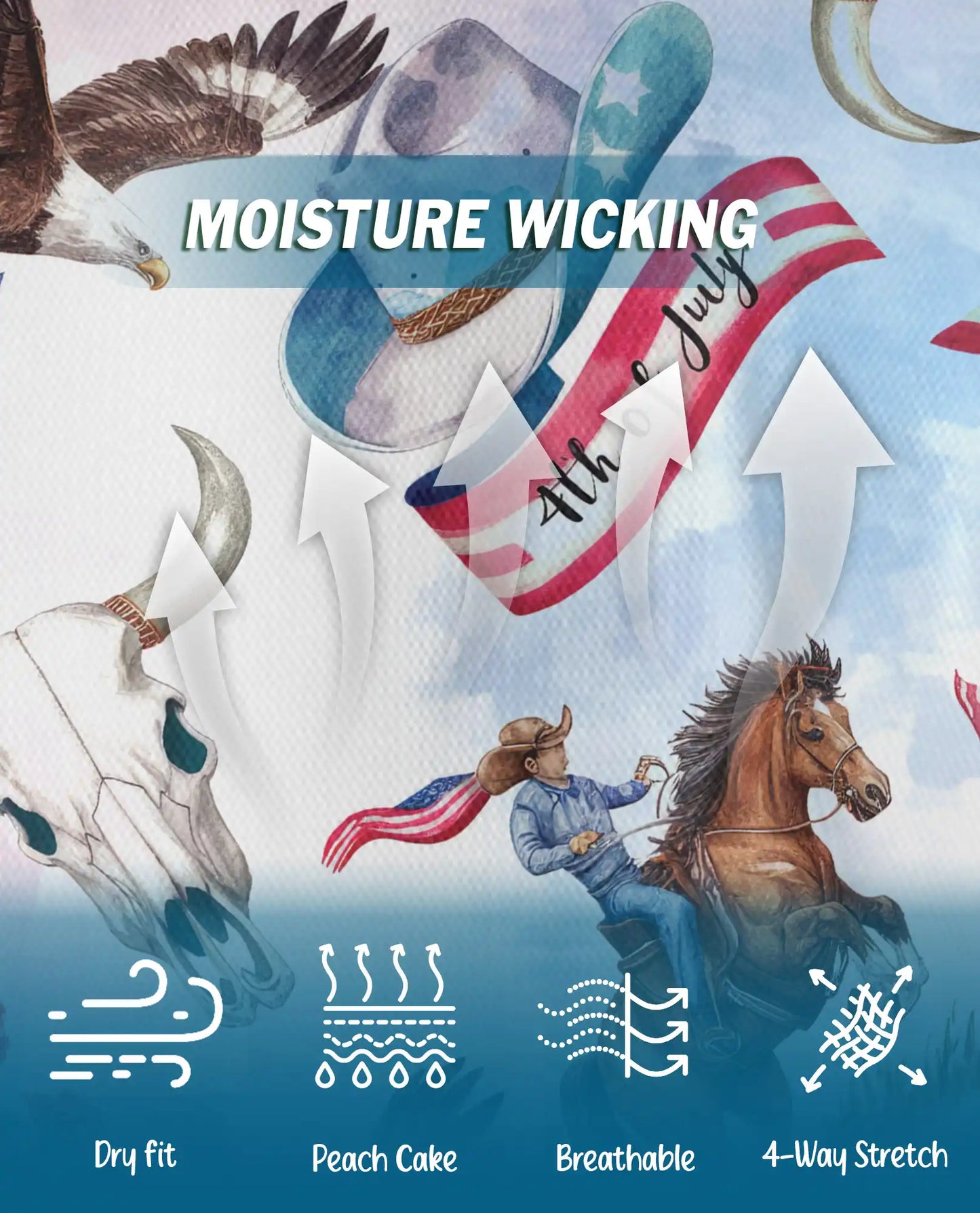 4th of July American Patriotic Horse Polo Shirt for Men | Azhawaiian