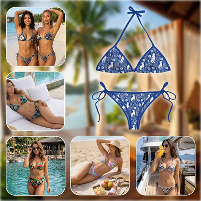 Little Fox Bikini Set for Women, Two Piece Swimsuit, Woodland Nature Beachwear | Azhawaiian