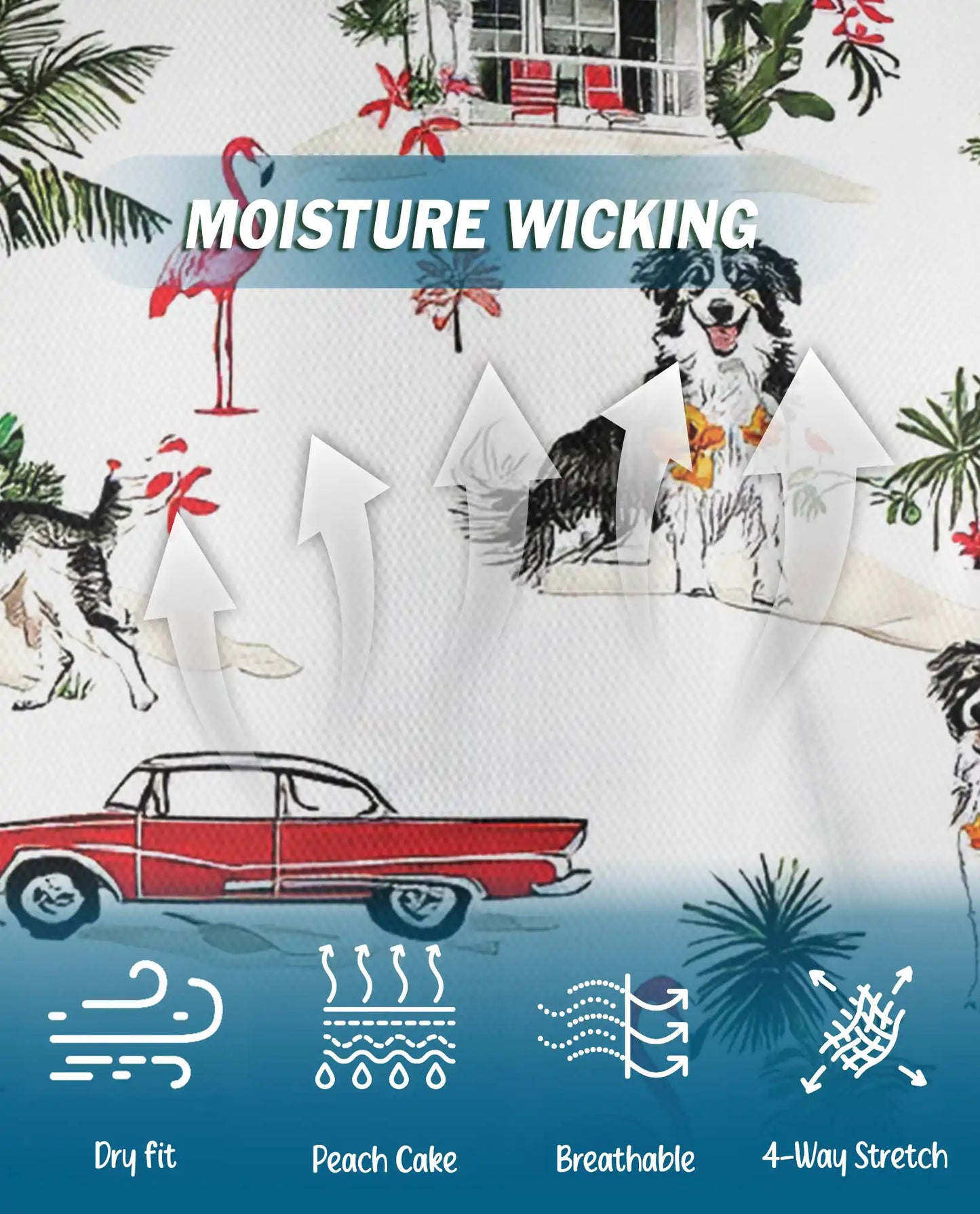 Bernese Mountain Dog Polo Shirt, Tropical Beach Print | Azhawaiian