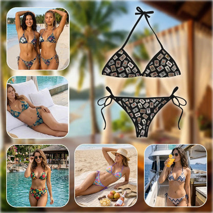 Tarot Card Bikini Set for Women, Two Piece Swimsuit, Mystic Gothic Beachwear | Azhawaiian