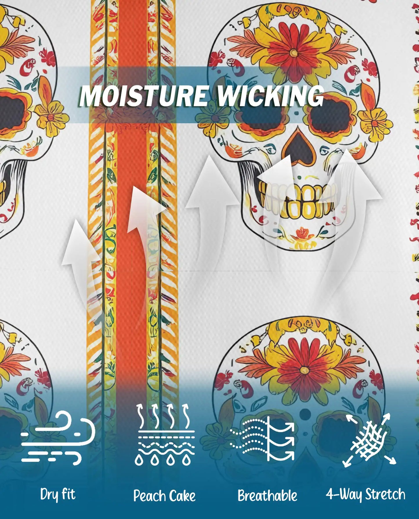 Floral Sugar Skull Polo Shirt - Day of the Dead Style | Azhawaiian