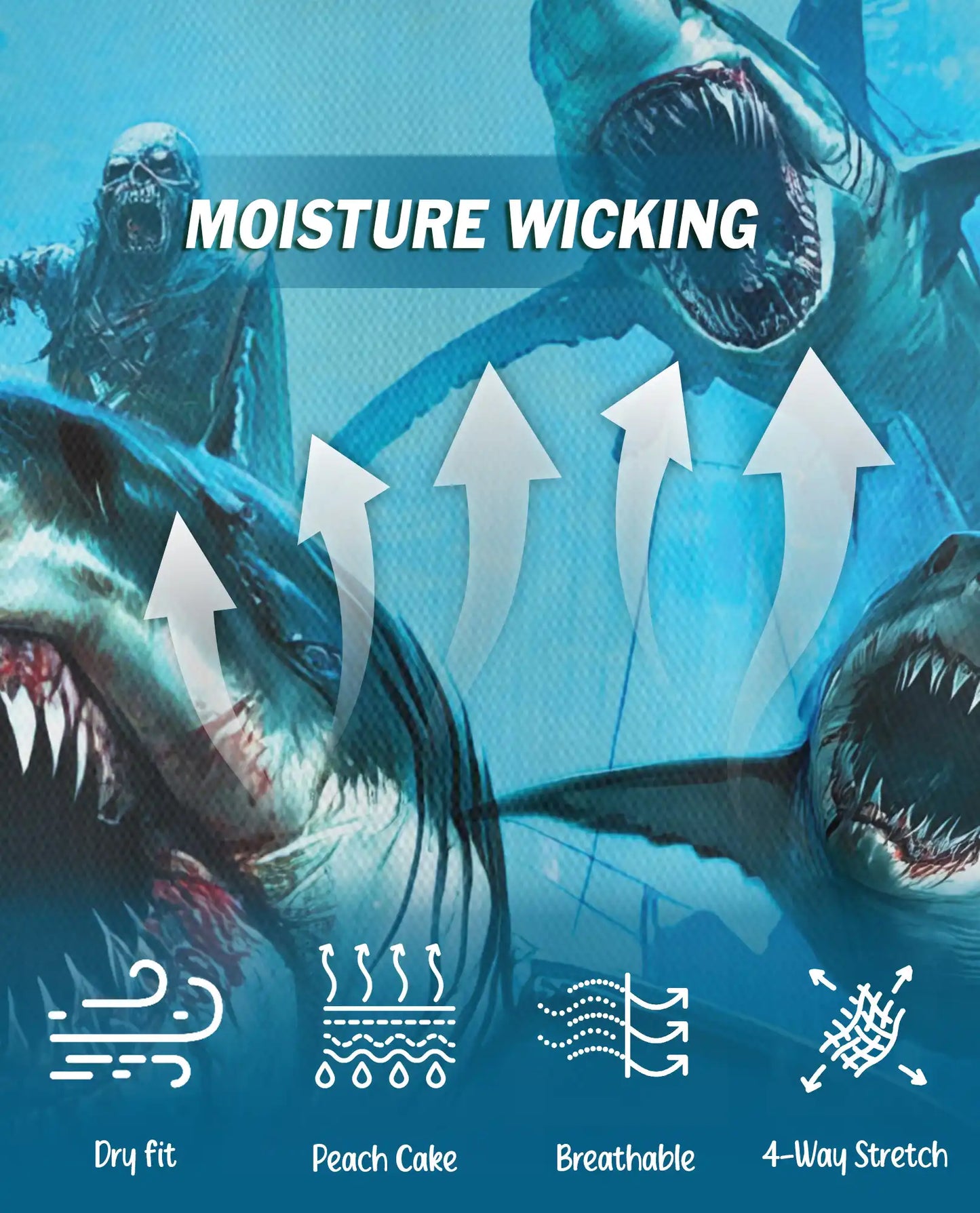 Shark Attack Horror 3D Polo Shirt for Men, Ocean Monster | Azhawaiian