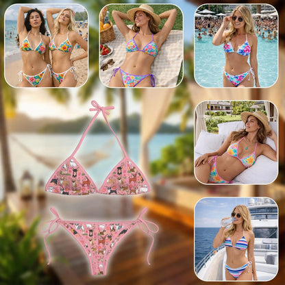 Chihuahua Bikini Set, Cute Dog Lover Two Piece Swimsuit | Azhawaiian