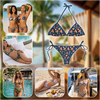 Cute Mermaid Bikini Set for Women, Two Piece Swimsuit, Ocean Fantasy Beachwear | Azhawaiian