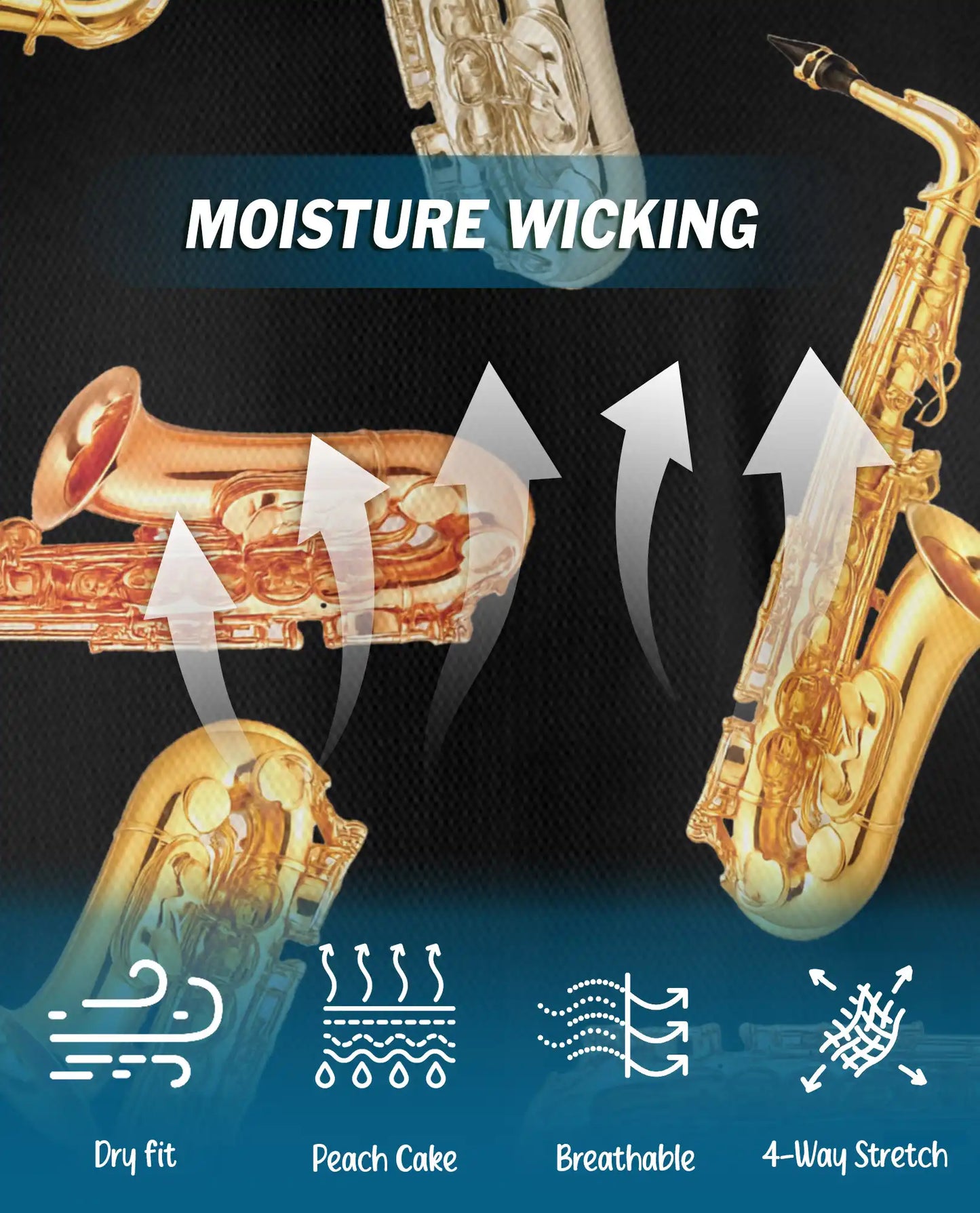 Saxophone Pattern Jazz Music 3D Polo Shirt for Men | Azhawaiian