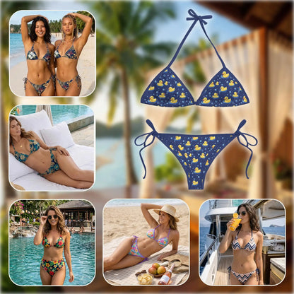 Yellow Duck Bikini Set for Women, Two Piece Swimsuit, Craft Beachwear | Azhawaiian