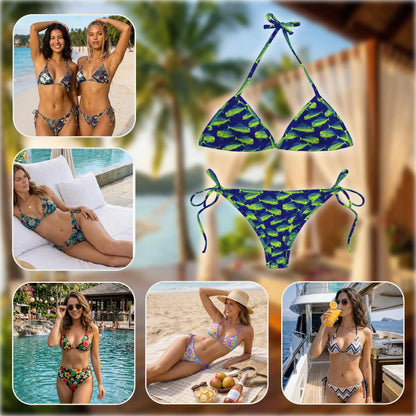 Funny Mahi Mahi Bikini Set for Women, Two Piece Swimsuit, Tropical Fish Beachwear | Azhawaiian