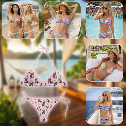 French Bulldog Bikini Set, Cute Dog Lover Two Piece Swimsuit | Azhawaiian