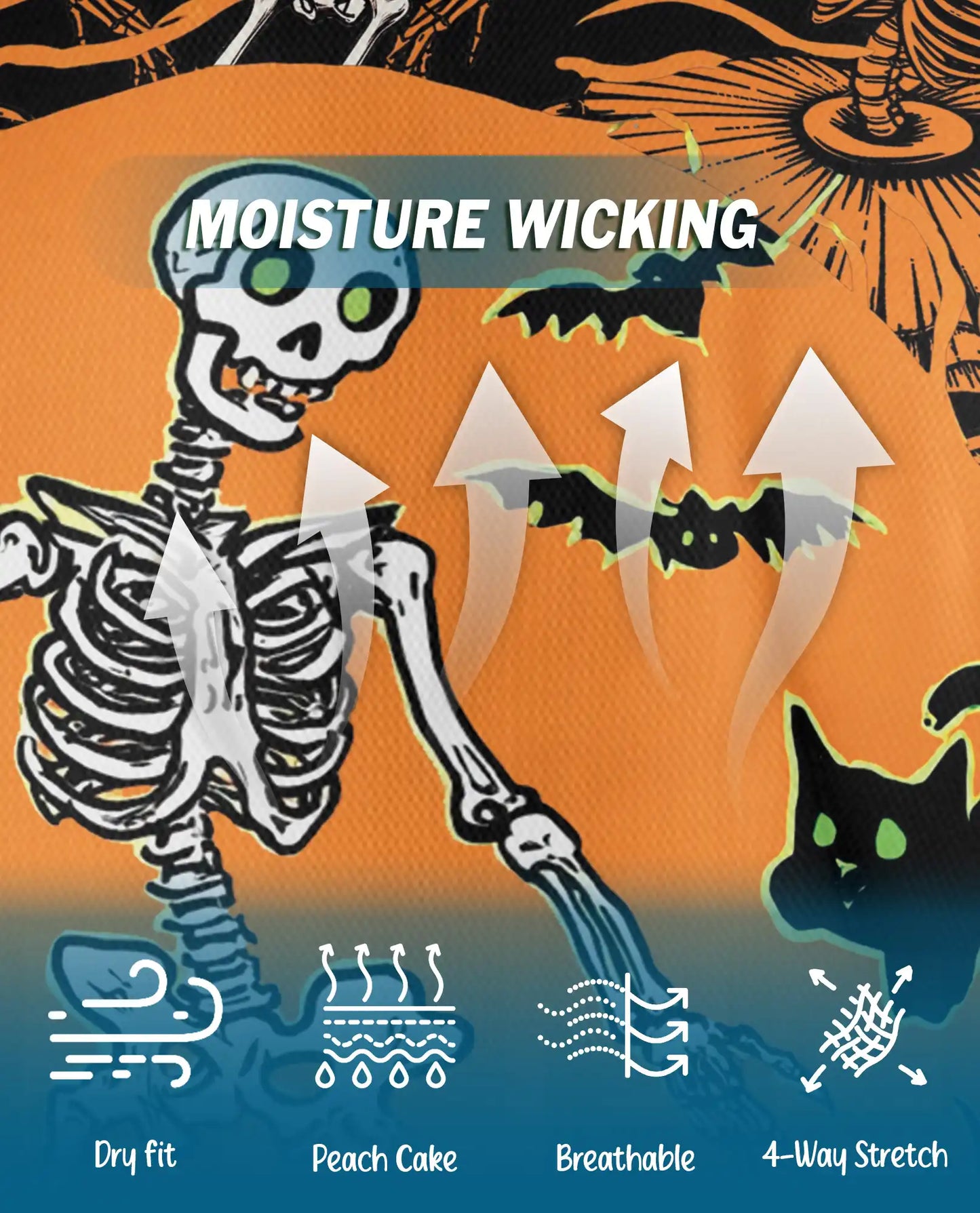 Halloween Skeleton Polo Shirt for Men, Spooky Party Style | Azhawaiian