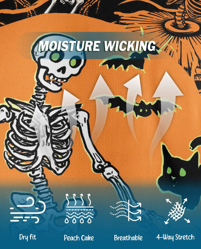 Halloween Skeleton Polo Shirt for Men, Spooky Party Style | Azhawaiian