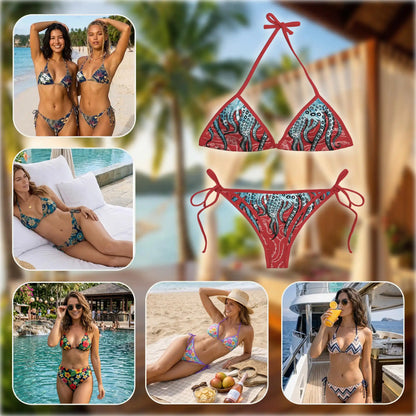 Tropical Tentacles Bikini Set for Women, Two Piece Swimsuit, Octopus Ocean Beachwear | Azhawaiian