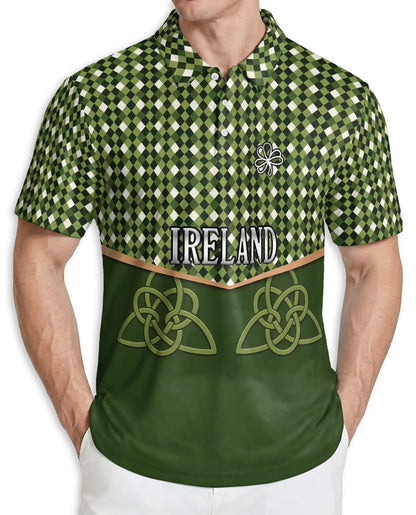 Ireland Shamrock Celtic 3D Polo Shirt | Azhawaiian