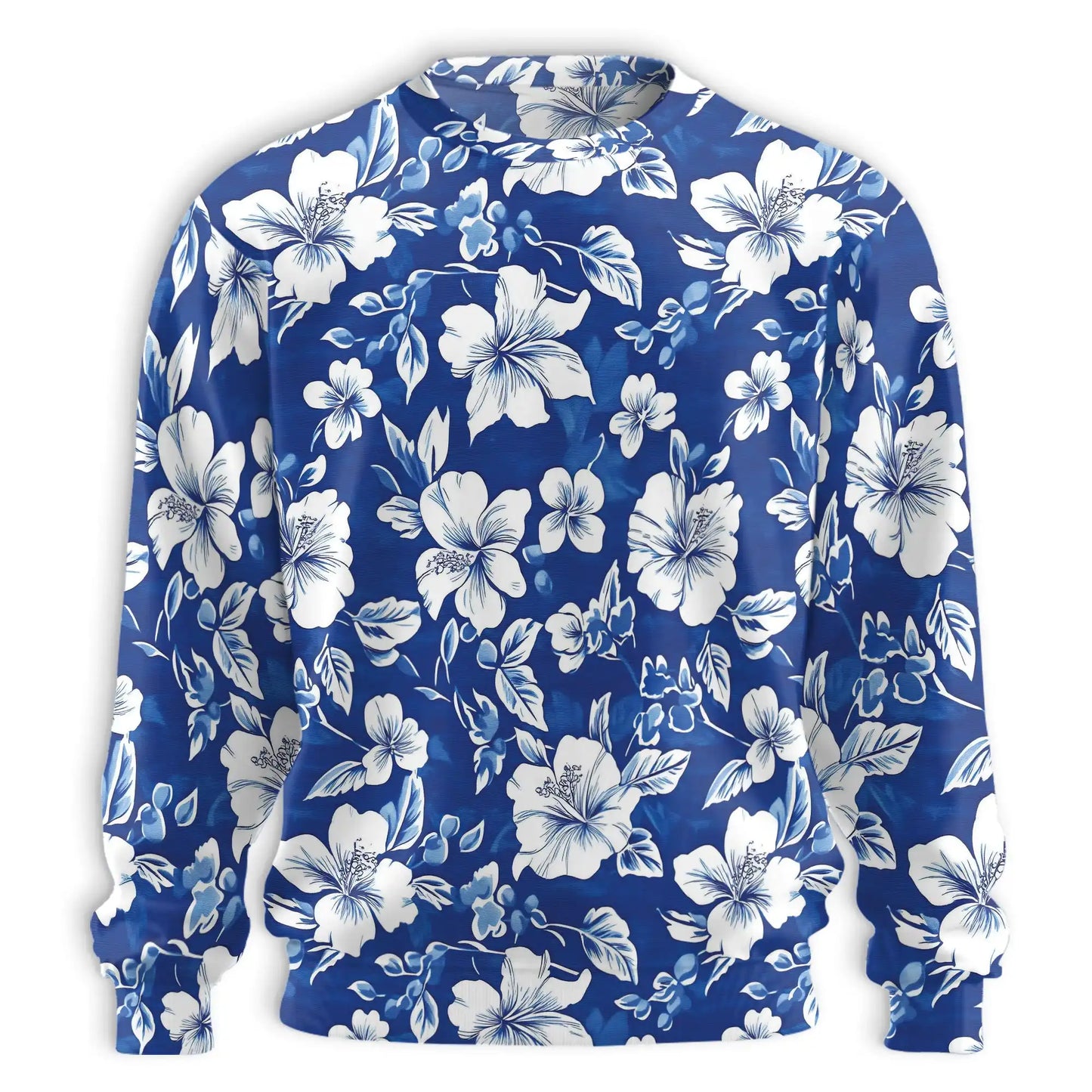 Tropical Hibiscus Blue Sweatshirt – Tropical 3D All Over Print Design