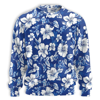 Tropical Hibiscus Blue Sweatshirt – Tropical 3D All Over Print Design