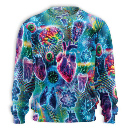 Biology Neon Sweatshirt – Colorful Graphic 3D All Over Print Design