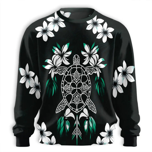 Green Turtle Sweatshirt – Colorful Graphic 3D All Over Print Design