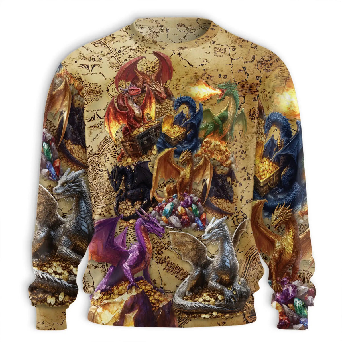 Fantasy Dragon Sweatshirt – Colorful Graphic 3D All Over Print Design