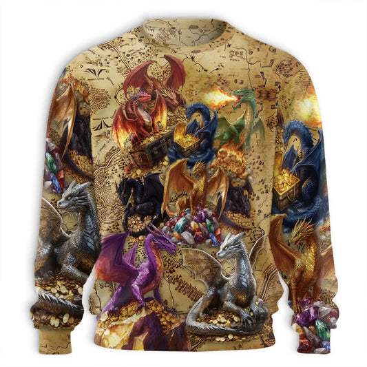Fantasy Dragon Sweatshirt – Colorful Graphic 3D All Over Print Design