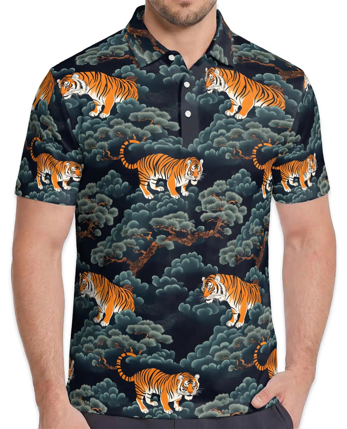 Tiger Forest Polo Shirt | Azhawaiian