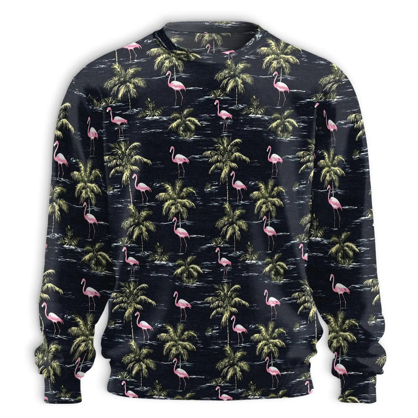 Flamingo Island Navy Sweatshirt – Tropical 3D All Over Print Design