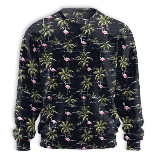 Flamingo Island Navy Sweatshirt – Tropical 3D All Over Print Design
