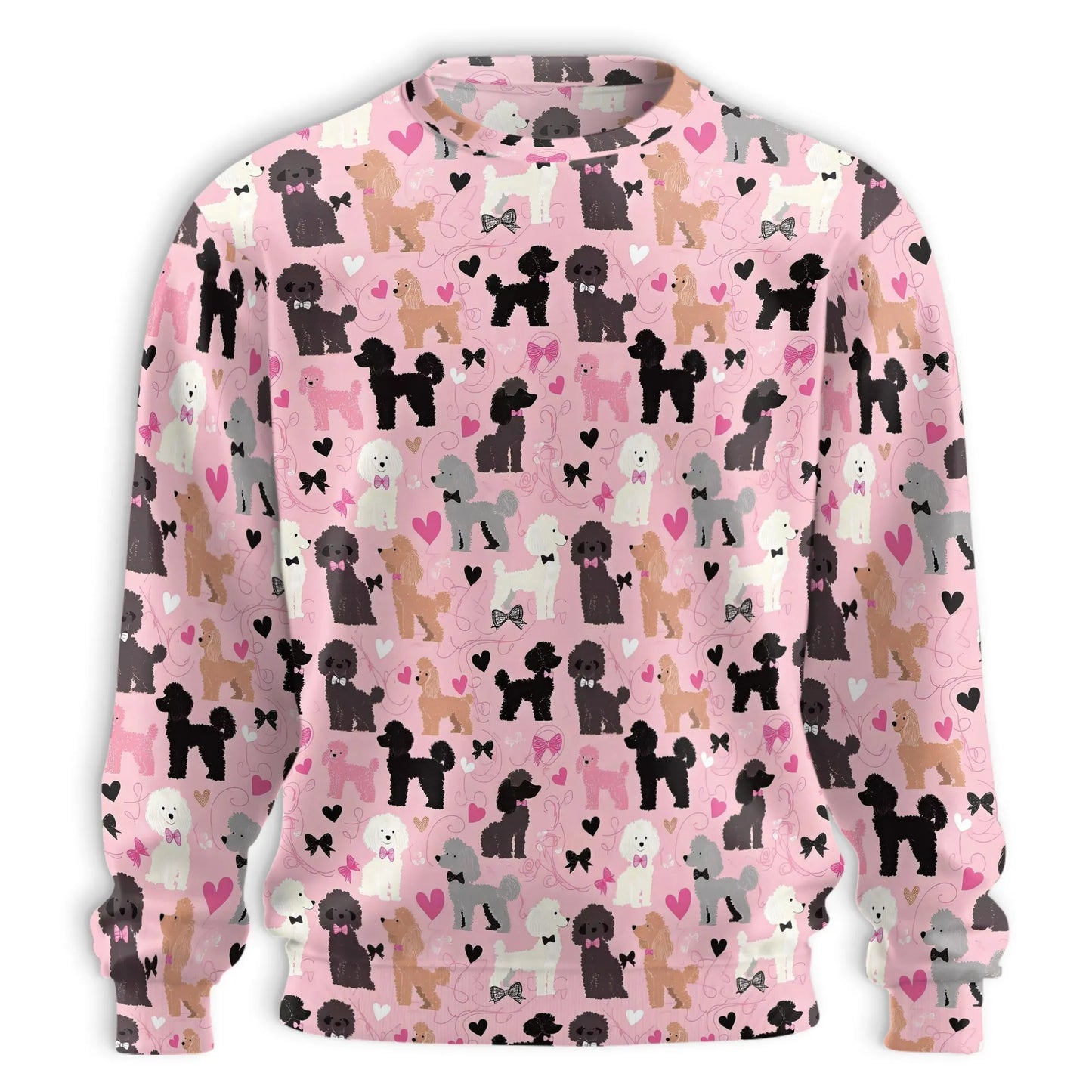 Kawaii Poodle Pink Bows Sweatshirt – Tropical 3D All Over Print Design
