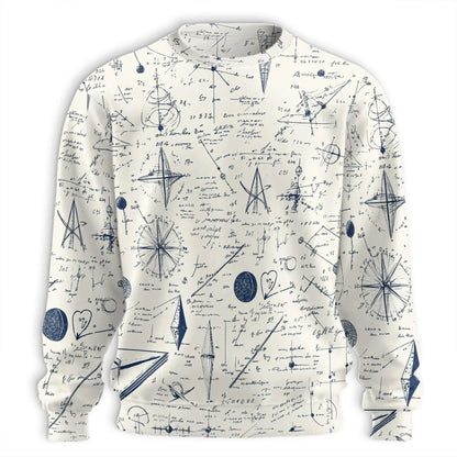 Math Love Pattern Sweatshirt – Colorful Graphic 3D All Over Print Design