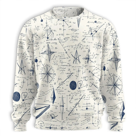 Math Love Pattern Sweatshirt – Colorful Graphic 3D All Over Print Design
