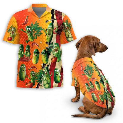 Pickles Matching Dog Owner Hawaiian Shirts, Funny Pet Aloha Shirt for Beach Vacation - Azhawaiian