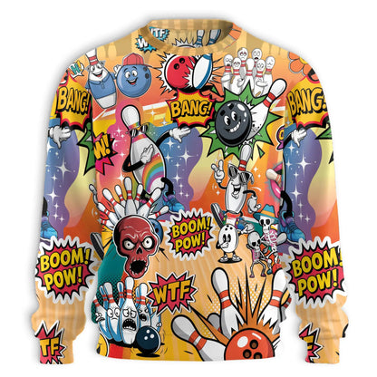 Funny Bowling Sweatshirt – Colorful Graphic 3D All Over Print Design