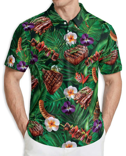BBQ Tropical Polo Shirt | Azhawaiian