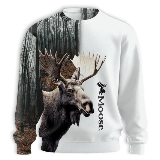 Awesome Moose Sweatshirt – Colorful Graphic 3D All Over Print Design