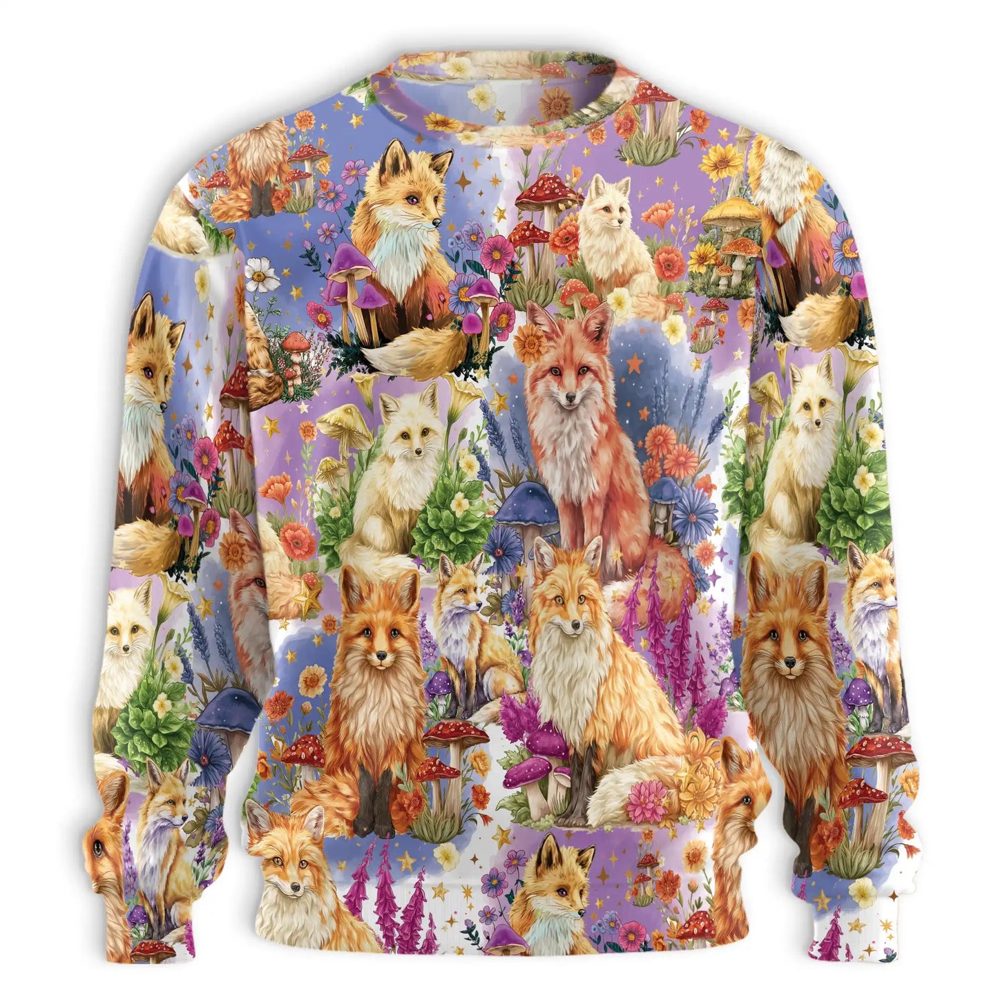 Fox Into Spring Sweatshirt – Colorful Graphic 3D All Over Print Design