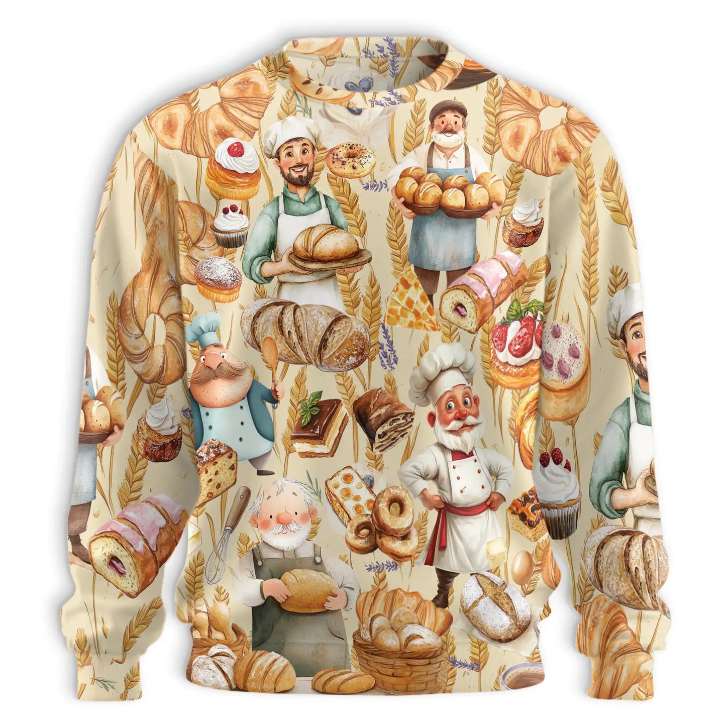 Baker Pattern Sweatshirt – Colorful Graphic 3D All Over Print Design