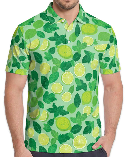 Lime Mint Polo Shirt - Fresh Citrus Summer Style | Azhawaiian