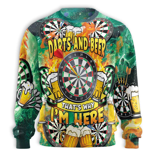 Darts and Beer Sweatshirt – Colorful Graphic 3D All Over Print Design