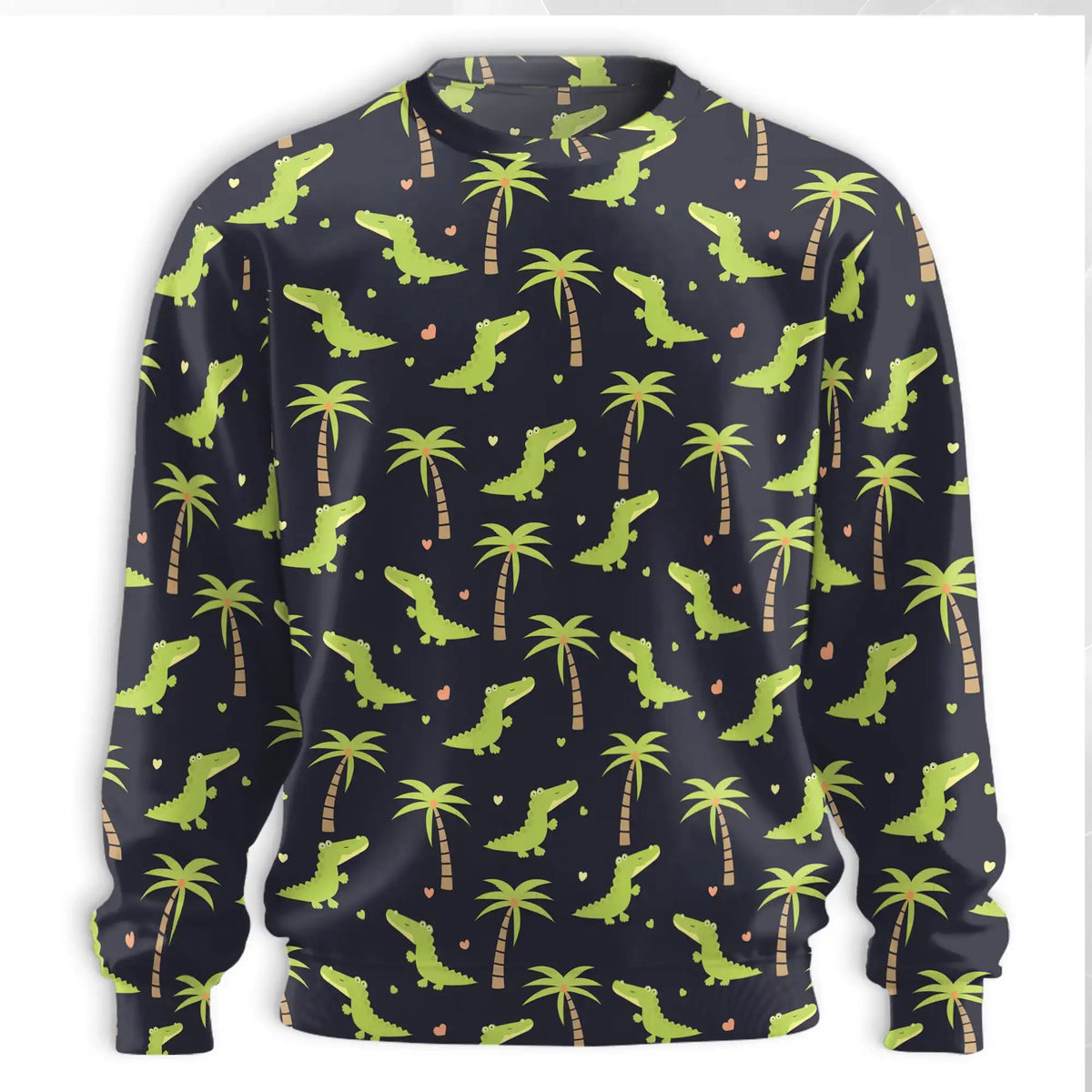 Cute Alligator Sweatshirt – Colorful Graphic 3D All Over Print Design