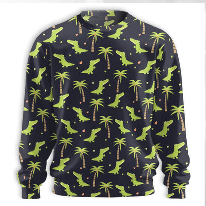 Cute Alligator Sweatshirt – Colorful Graphic 3D All Over Print Design