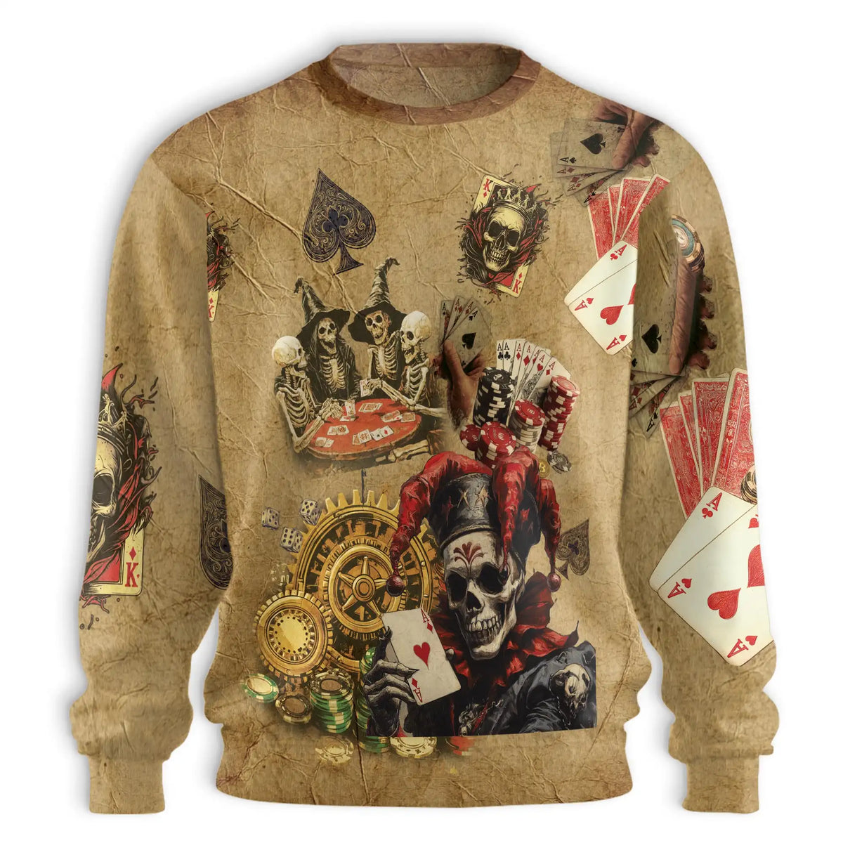 Vintage Poker Sweatshirt – Vintage 3D All Over Print Design